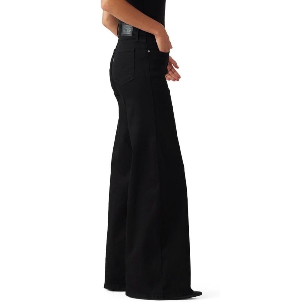 NWT Levi's 318 Shaping Wide Leg Jeans Black Tummy Control Mid Rise 33x32 - Picture 3 of 9